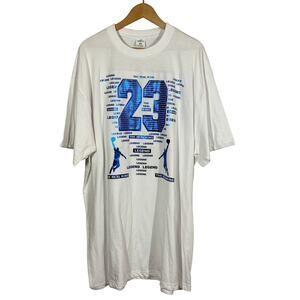 Real King #23 Graphic Tee Jordan White Blue Short Sleeve Casual - 5X